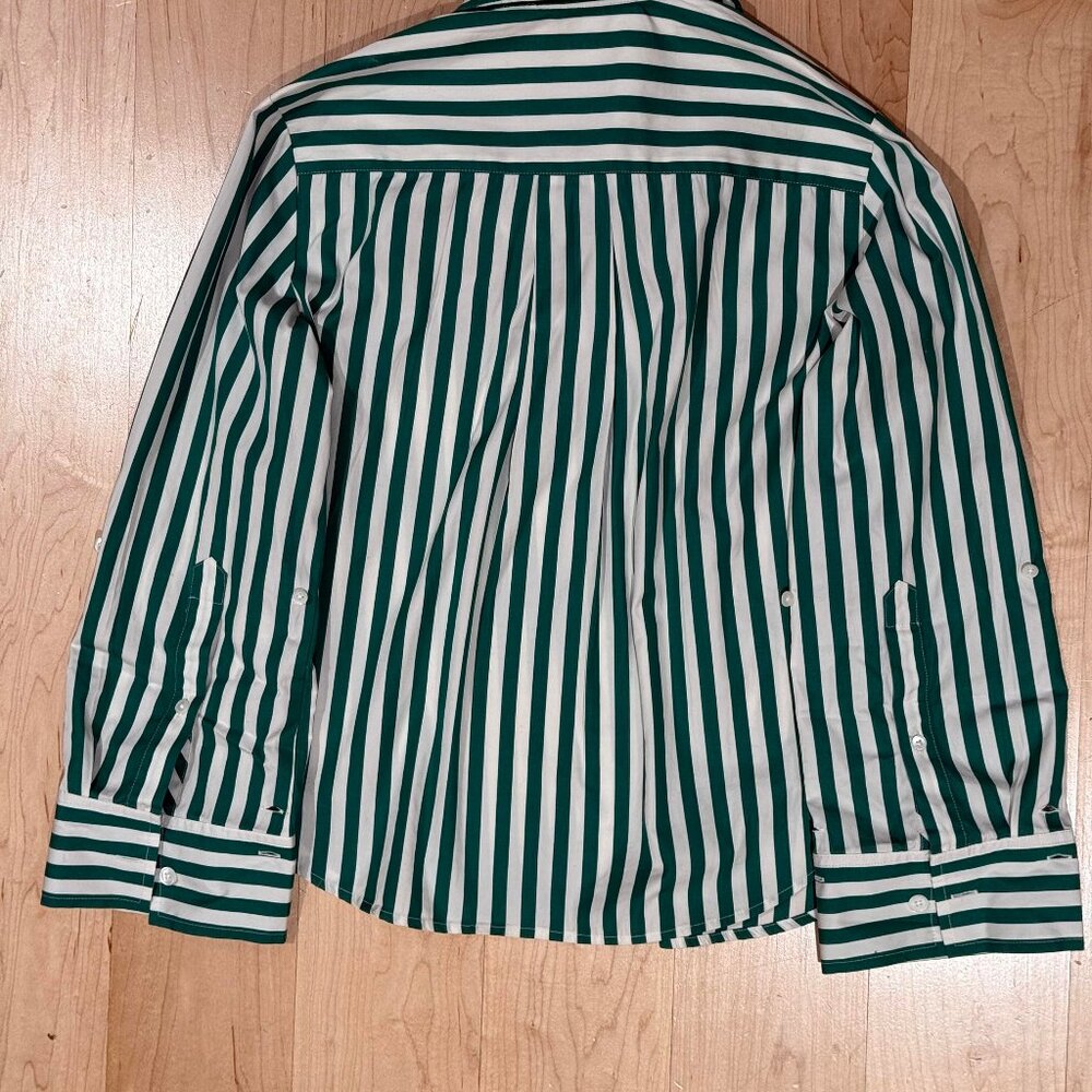 Madewell Easy Y-Neck Button-Up Shirt in Verdant Green XS - Picture 9 of 9